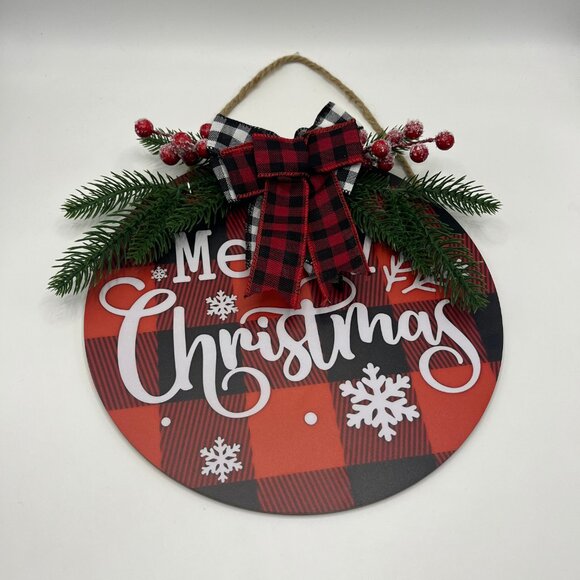 Christmas Hanging Sign - Welcome Door Plaque | Holiday Christmas Decoration - Picture 3 of 7